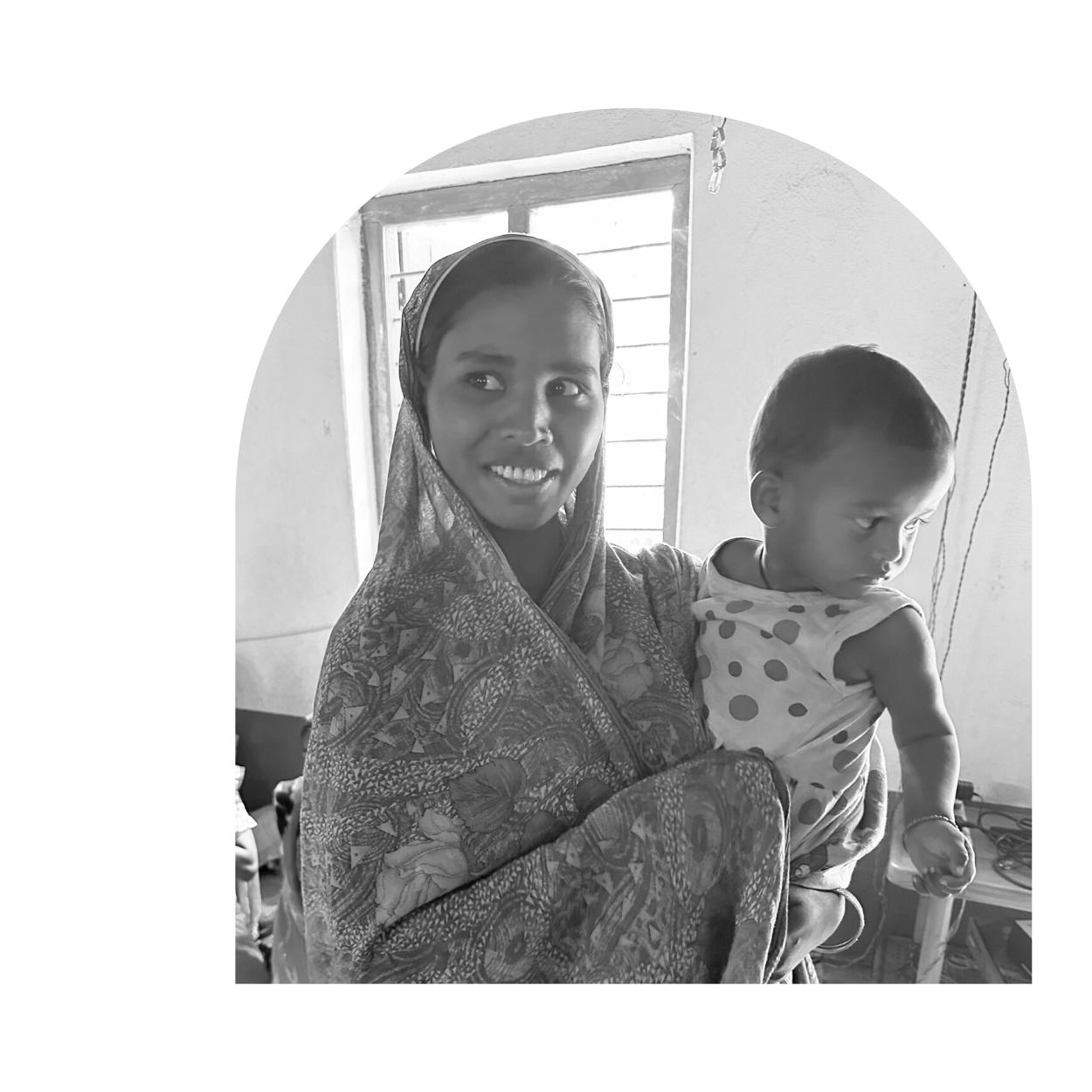 Woman and child in India