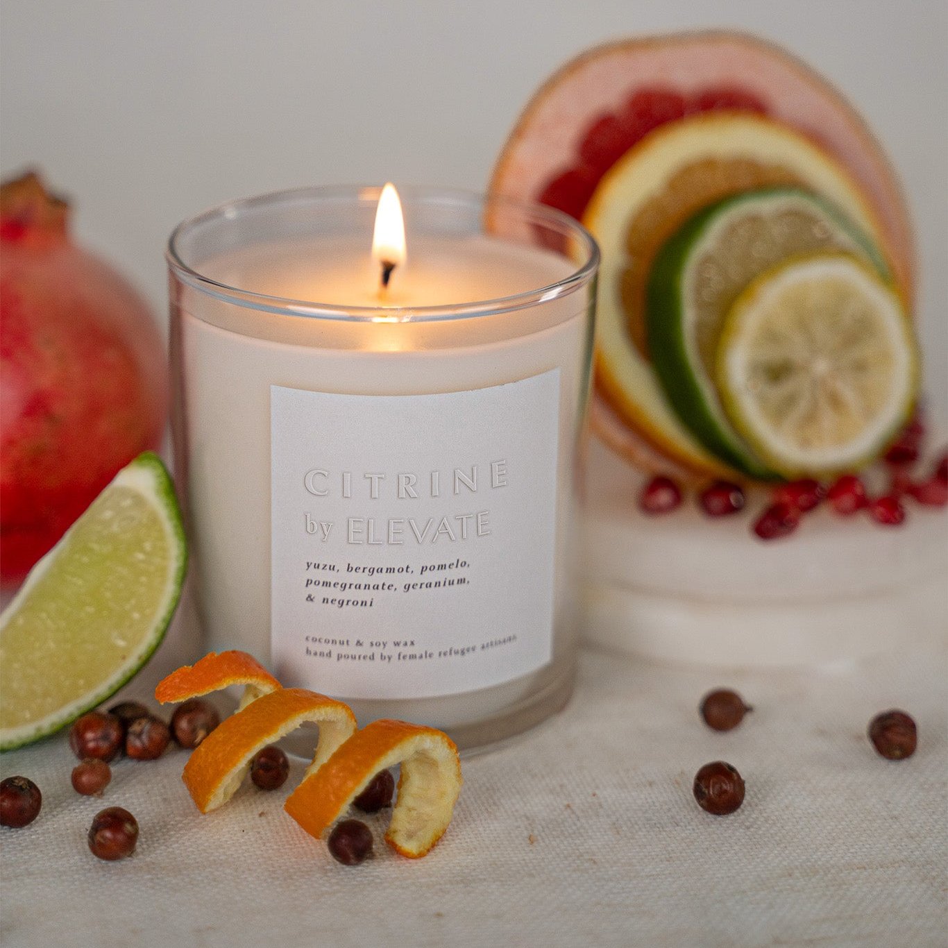 Citrine by Elevate - Mood-boosting citrus scented candle designed to energize any space.