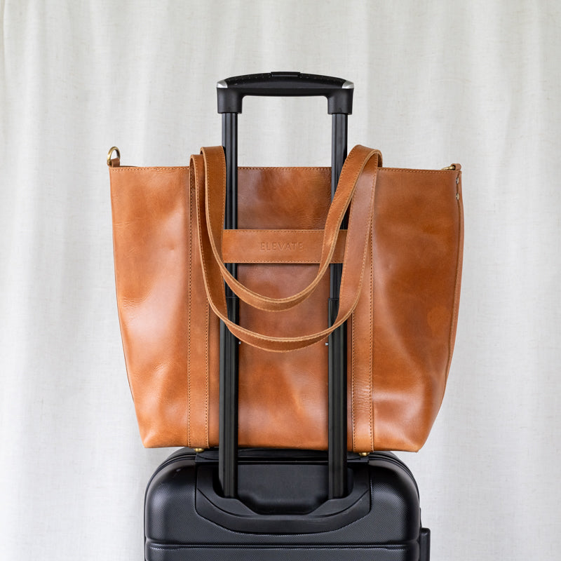 Functional Leather Travel Hat Tote - Sleek, stylish, and perfect for organizing your travel items effortlessly.