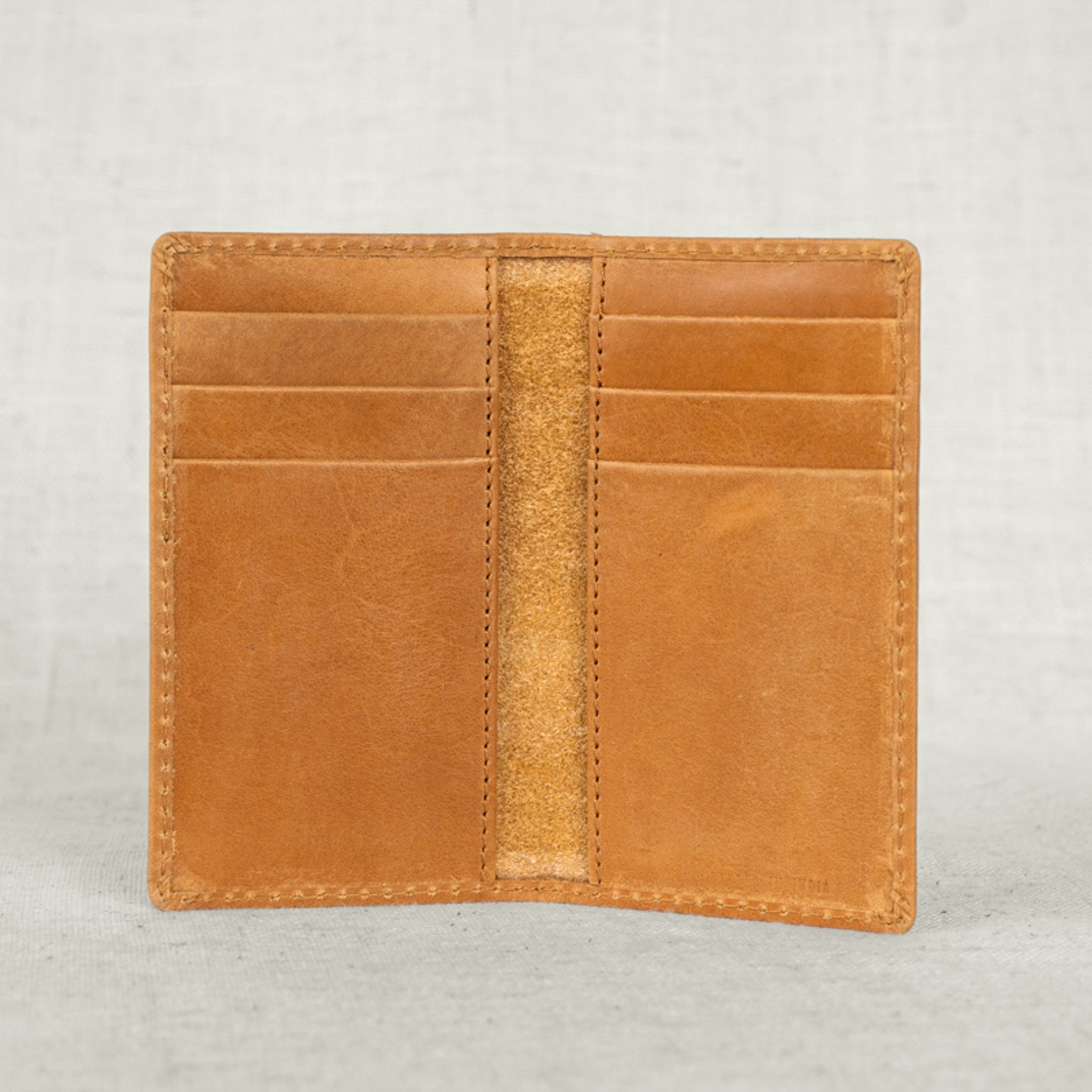 Versatile Vertical Leather Wallet featuring a slim profile to hold essentials without bulk.