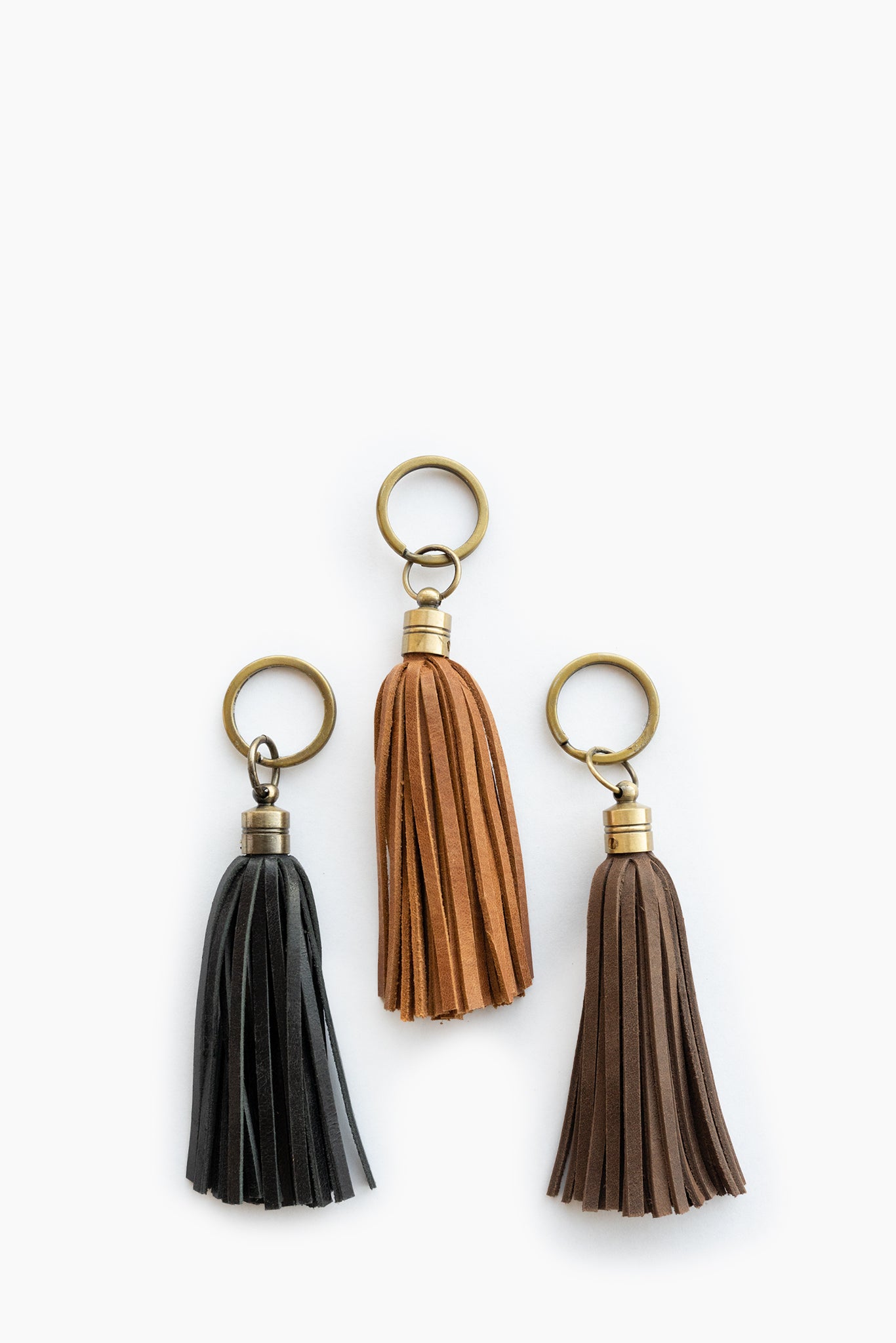 Elevate Leather Tassel Keychain - Fringe Keychain Camel