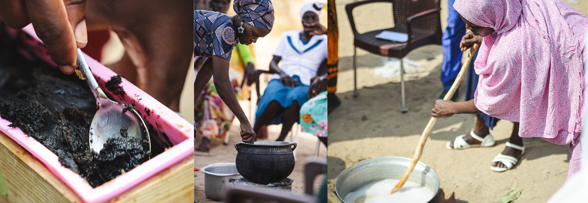 Photo of people making African Black Soap in Sudan