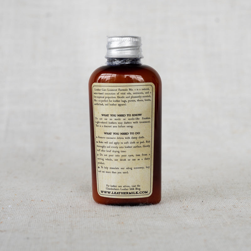 Back of Chamberlain's Leather Milk Formula No 1