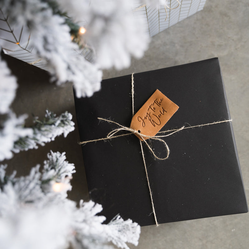 Leather Gift Tag by Elevate on a gift