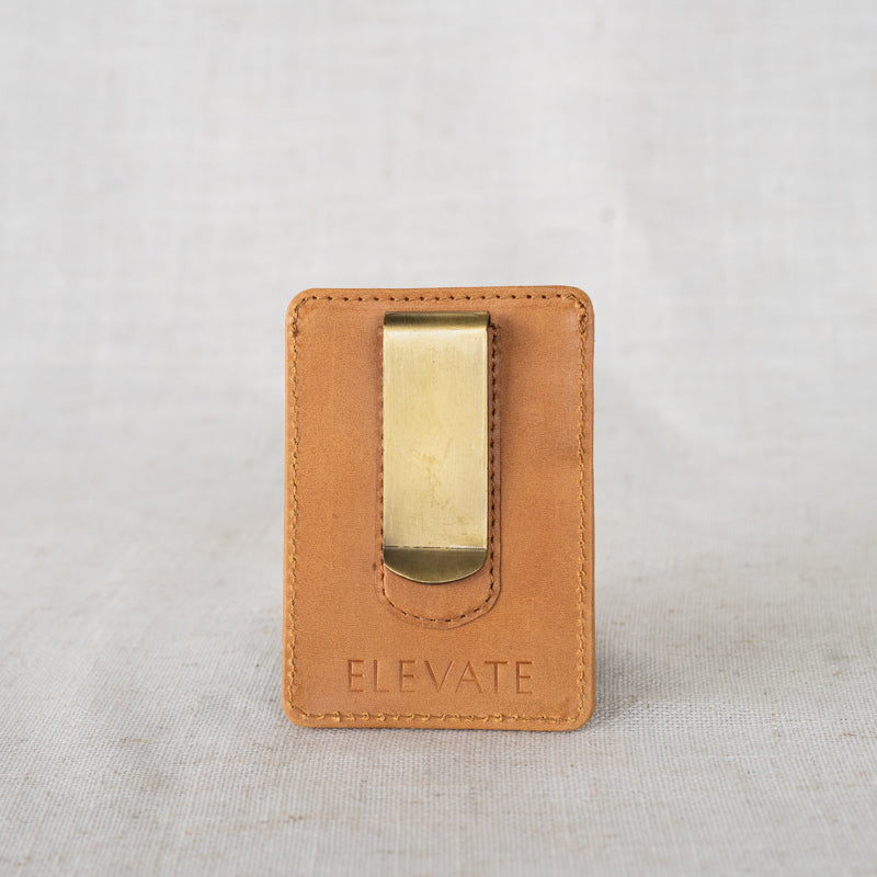 Back view of Money Clip Wallet by Elevate on linen