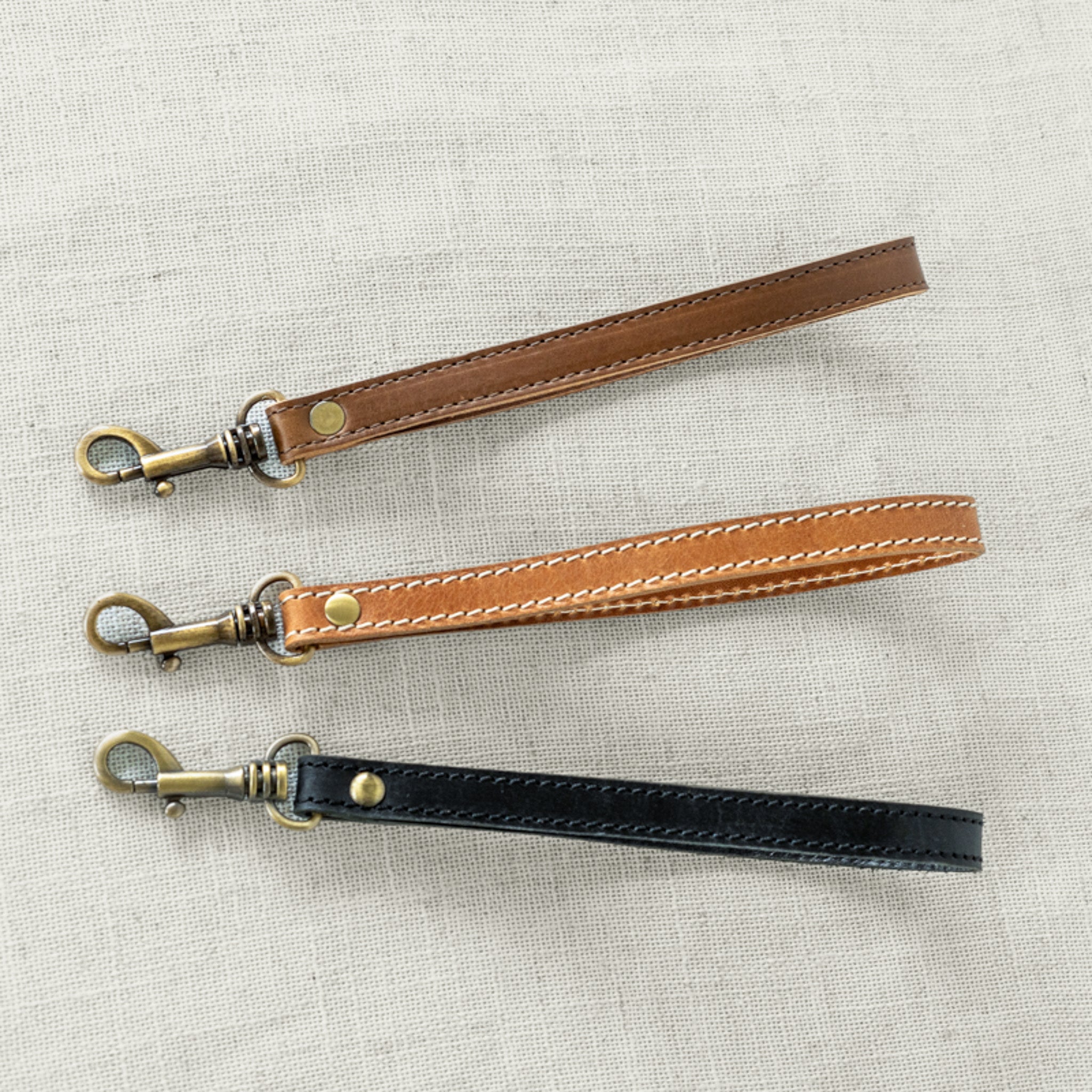 Close-up of Leather Wristlet - Showcasing the premium quality of this handcrafted leather wristlet.