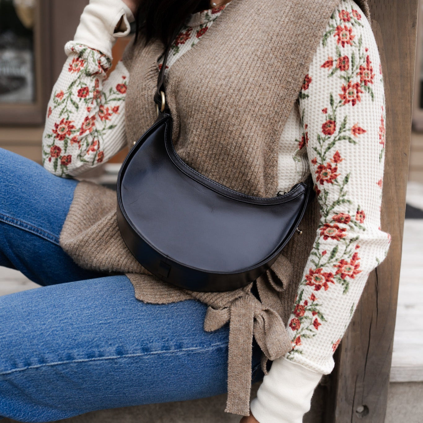 Priya Crossbody 3-in-1 Leather Crossbody Bag displayed in various available colors.
