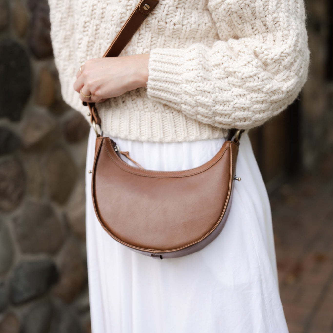 Elegant Priya Crossbody 3-in-1 Leather Crossbody Bag lined with soft fabric to protect belongings.