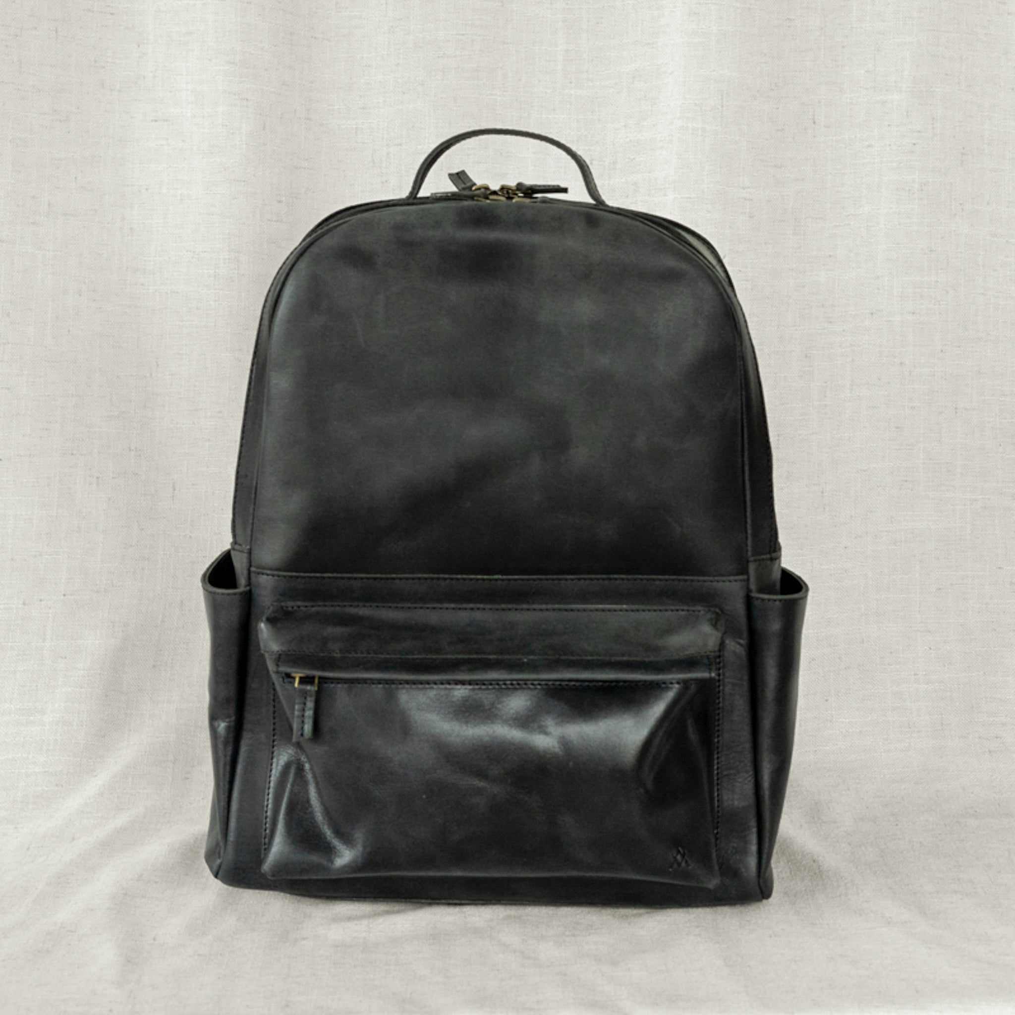 black leather bag backpack travel Travel-Friendly Commuter Backpack