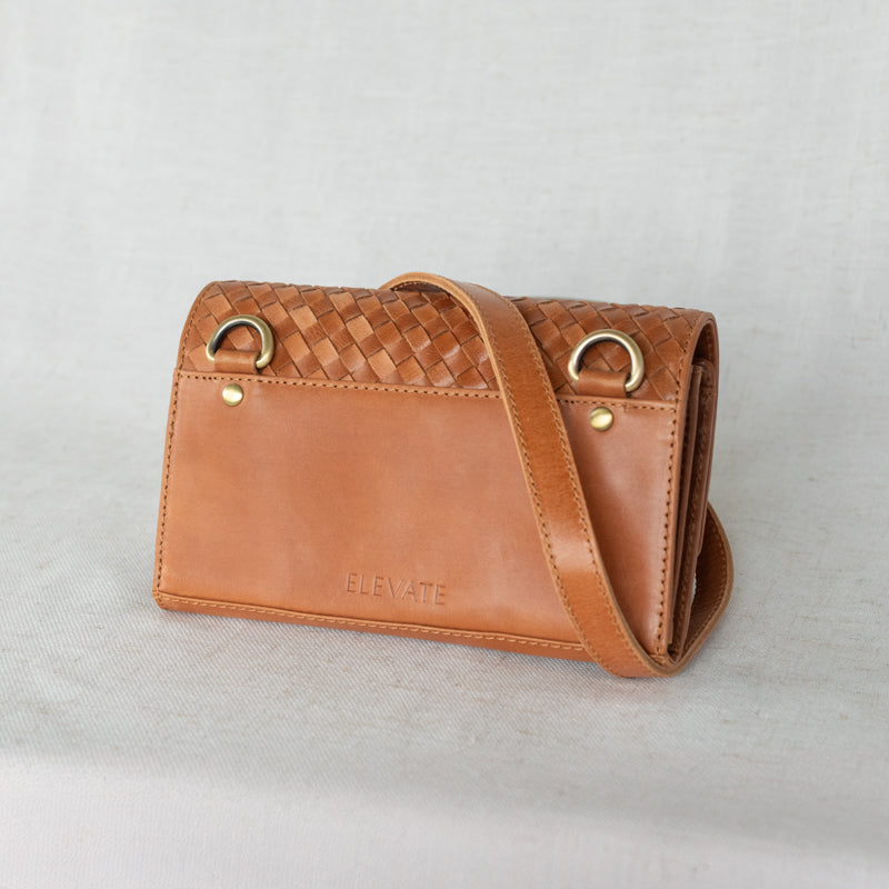 Back view of Woven DiMarco by Elevate on linen