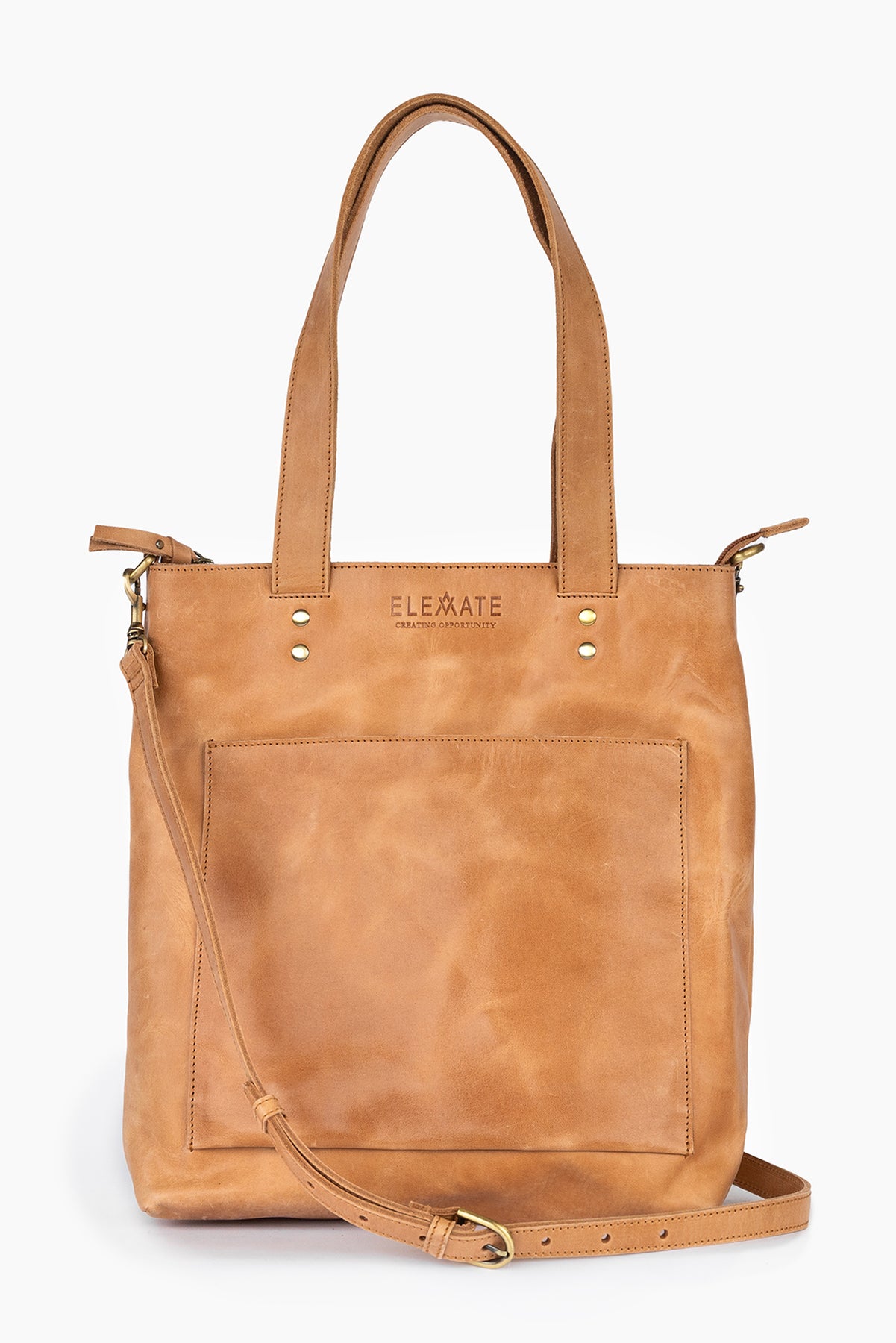 Brown leather tote bag shopper, soft genuine leather bag – Fidelio Bags