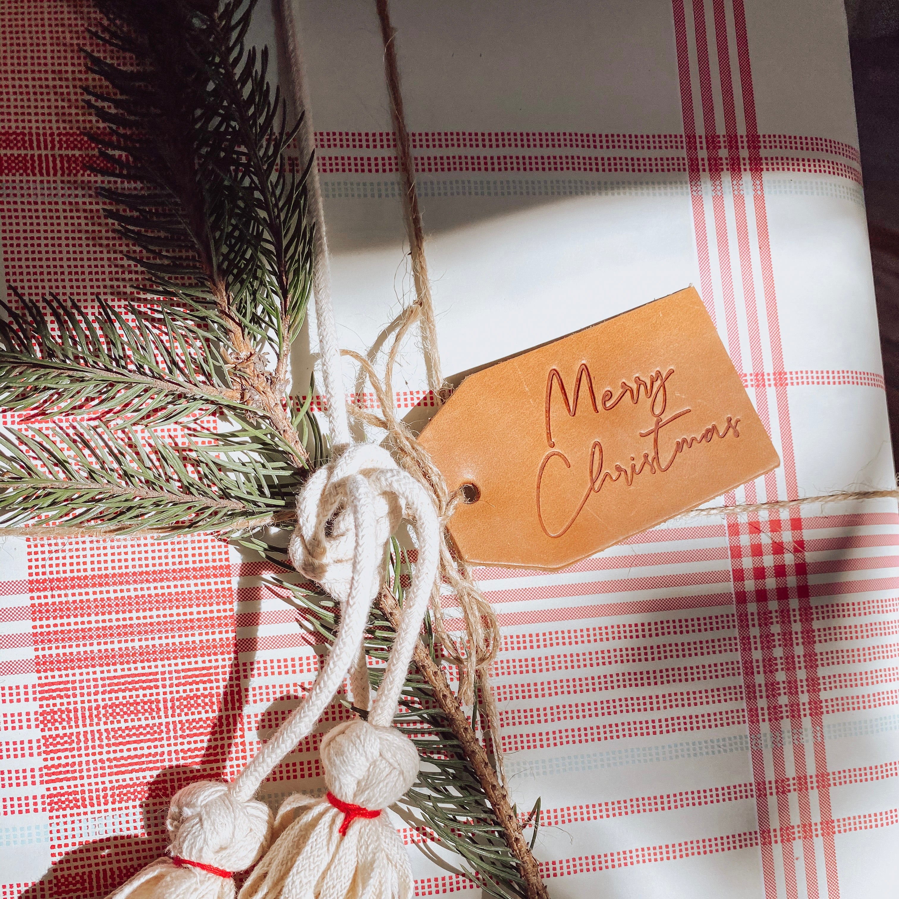 Leather Gift Tag by Elevate on a gift