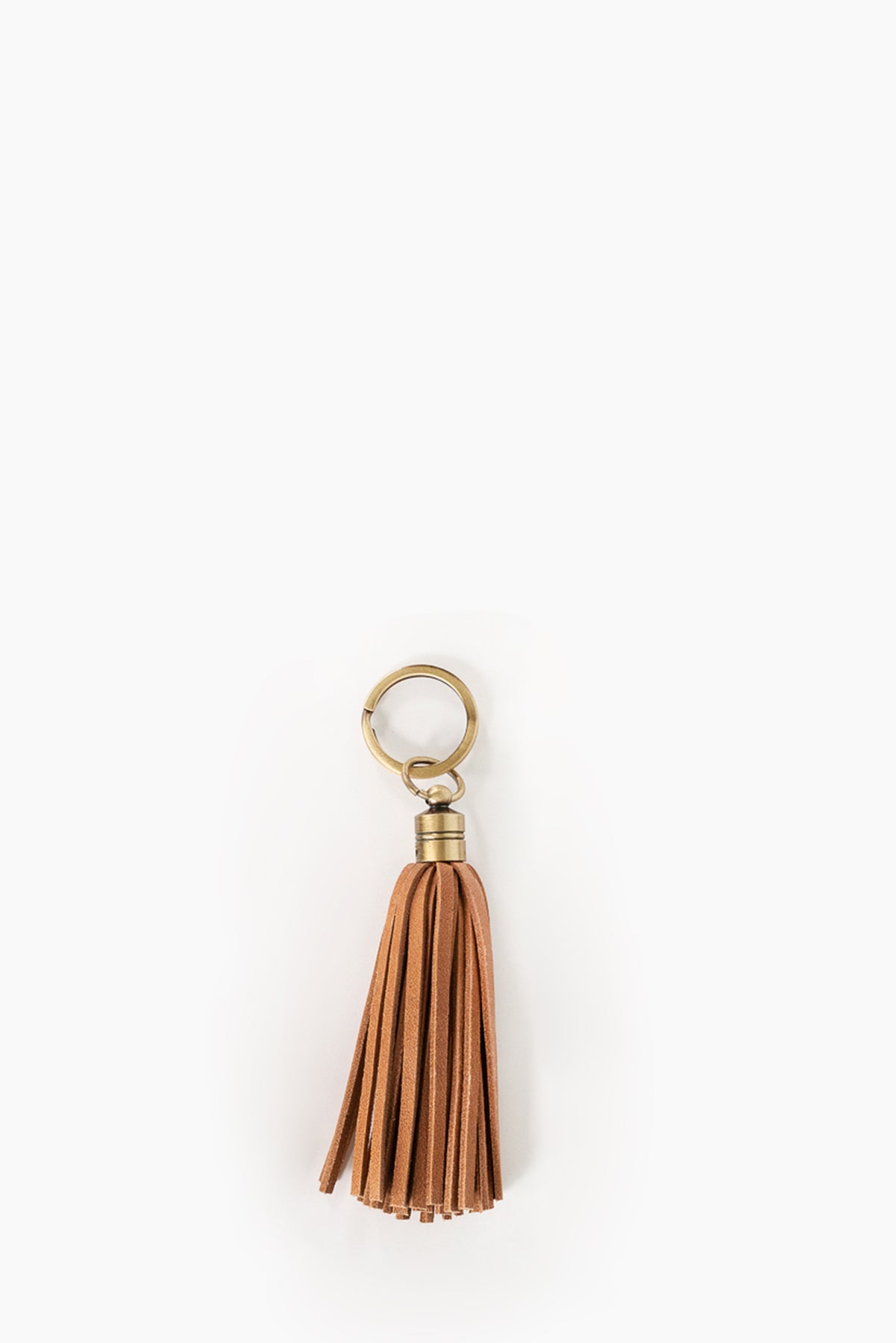Elevate Leather Tassel Keychain - Fringe Keychain Camel